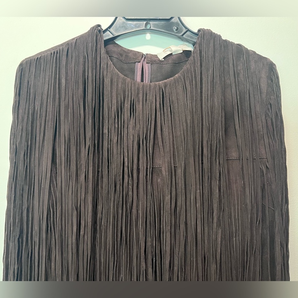 MICHAEL KORS COLLECTION Bonded Suede Fringed Dress size 8 - Picture 4 of 10